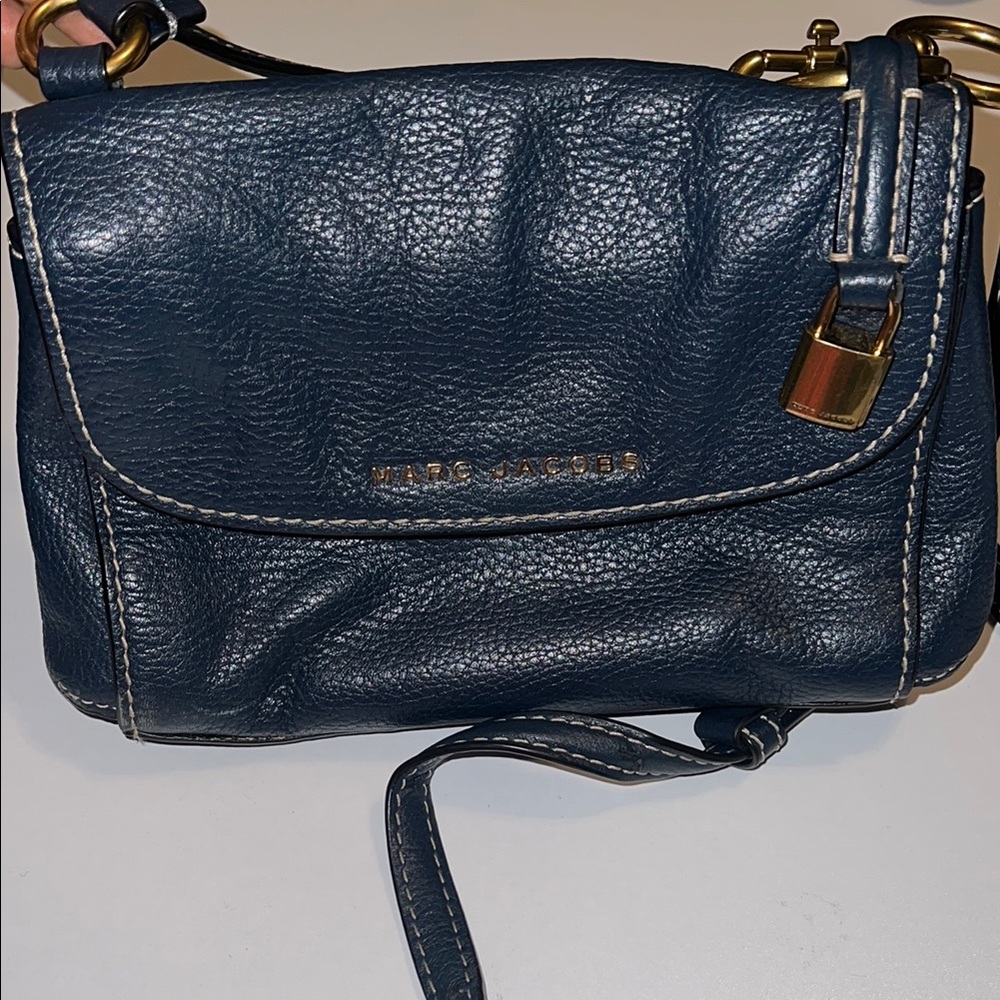 Marc Jacobs Dark Blue The Boho Grind Leather Crossbody